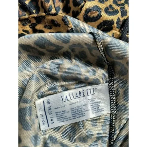 Vintage Vassarette Leopard Print Slip Dress - Size 38/20"/44  Satin Feel - Picture 5 of 7